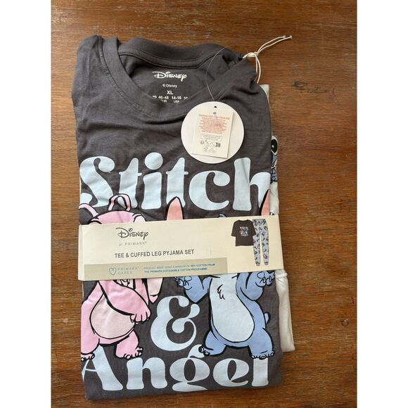 Disney Stitch & Angel Pajama Set XL NWT Primark Lounge Set - Picture 3 of 5